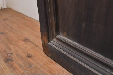 アンティーク建具　腰板欅(ケヤキ)材　どこか懐かしい雰囲気の裏障子付き幅狭格子戸4枚セット(引き戸、障子戸、ガラス帯戸)(R-068282)