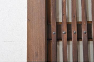 アンティーク建具　どこか懐かしい雰囲気の裏障子付き幅狭格子戸1枚(引き戸、障子戸、ガラス帯戸)(R-068283)