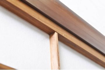 アンティーク建具　どこか懐かしい雰囲気の裏障子付き幅狭格子戸1枚(引き戸、障子戸、ガラス帯戸)(R-068283)