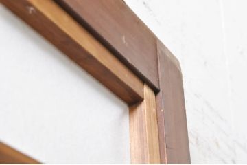 アンティーク建具　どこか懐かしい雰囲気の裏障子付き幅狭格子戸1枚(引き戸、障子戸、ガラス帯戸)(R-068283)