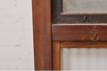 アンティーク建具　どこか懐かしい雰囲気の裏障子付き幅狭格子戸1枚(引き戸、障子戸、ガラス帯戸)(R-068283)