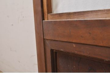 アンティーク建具　どこか懐かしい雰囲気の裏障子付き幅狭格子戸1枚(引き戸、障子戸、ガラス帯戸)(R-068283)