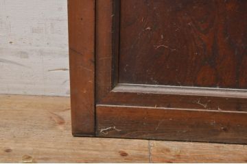 アンティーク建具　どこか懐かしい雰囲気の裏障子付き幅狭格子戸1枚(引き戸、障子戸、ガラス帯戸)(R-068283)
