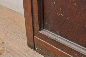 アンティーク建具　どこか懐かしい雰囲気の裏障子付き幅狭格子戸1枚(引き戸、障子戸、ガラス帯戸)(R-068283)