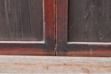アンティーク建具　上質な和の雰囲気を醸し出す障子帯戸4枚セット(引き戸、障子戸、ガラス帯戸)(R-068284)