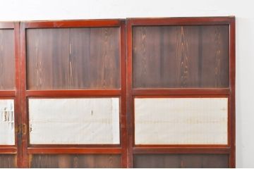 アンティーク建具　上質な和の雰囲気を醸し出す障子帯戸4枚セット(引き戸、障子戸、ガラス帯戸)(R-068284)