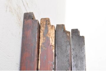 アンティーク建具　上質な和の雰囲気を醸し出す障子帯戸4枚セット(引き戸、障子戸、ガラス帯戸)(R-068284)