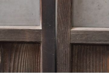 アンティーク建具　大正ロマン　ノスタルジックな空間を演出するガラス窓2枚セット(引き戸、ガラス戸)(R-068285)