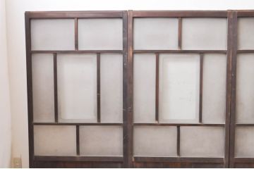 アンティーク建具　大正ロマン　ノスタルジックな空間を演出するガラス窓4枚セット(引き戸、ガラス戸)(R-068286)