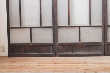 アンティーク建具　大正ロマン　ノスタルジックな空間を演出するガラス窓4枚セット(引き戸、ガラス戸)(R-068286)