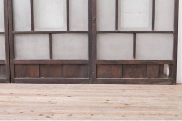 アンティーク建具　大正ロマン　ノスタルジックな空間を演出するガラス窓4枚セット(引き戸、ガラス戸)(R-068286)