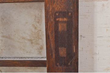アンティーク建具　どこか懐かしい雰囲気を醸し出す升目(マス目)格子ガラス戸2枚セット(きつね格子、狐格子、引き戸、格子戸)(R-068287)