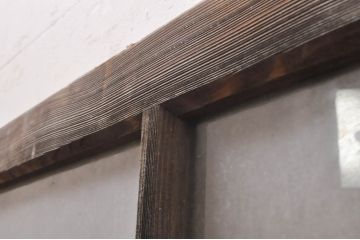 アンティーク建具　レトロな雰囲気漂うガラス窓2枚セット(引き戸、ガラス戸)(R-068288)