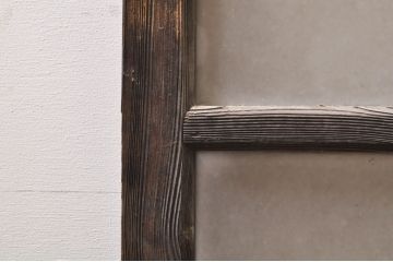 アンティーク建具　レトロな雰囲気漂うガラス窓2枚セット(引き戸、ガラス戸)(R-068288)