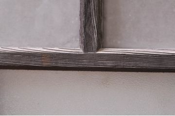 アンティーク建具　レトロな雰囲気漂うガラス窓2枚セット(引き戸、ガラス戸)(R-068288)