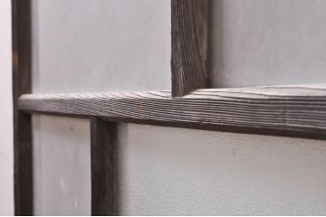 アンティーク建具　レトロな雰囲気漂うガラス窓2枚セット(引き戸、ガラス戸)(R-068288)