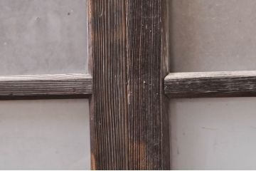 アンティーク建具　レトロな雰囲気漂うガラス窓2枚セット(引き戸、ガラス戸)(R-068288)
