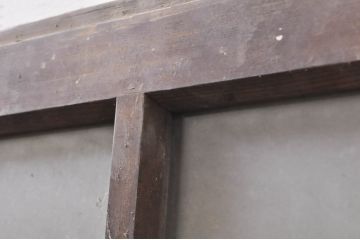 アンティーク建具　レトロな雰囲気漂うガラス窓2枚セット(引き戸、ガラス戸)(R-068288)