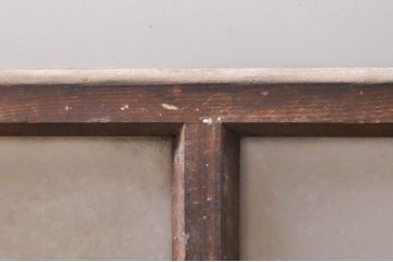 アンティーク建具　レトロな雰囲気漂うガラス窓2枚セット(引き戸、ガラス戸)(R-068288)