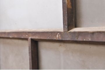 アンティーク建具　レトロな雰囲気漂うガラス窓2枚セット(引き戸、ガラス戸)(R-068288)