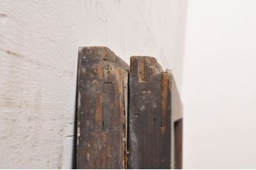 アンティーク建具　レトロな雰囲気漂うガラス窓2枚セット(引き戸、ガラス戸)(R-068288)