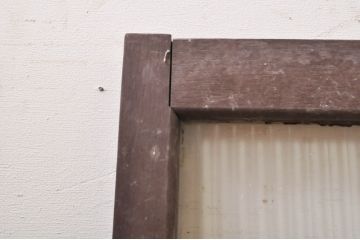 アンティーク建具　インテリアに取り入れやすいシンプルデザインのモールガラス窓2枚セット(引き戸、ガラス戸)(R-068289)