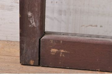 アンティーク建具　インテリアに取り入れやすいシンプルデザインのモールガラス窓2枚セット(引き戸、ガラス戸)(R-068289)
