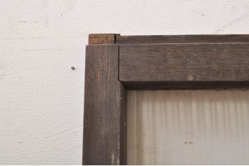 アンティーク建具　インテリアに取り入れやすいシンプルデザインのモールガラス窓2枚セット(引き戸、ガラス戸)(R-068289)