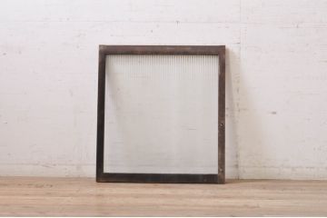 アンティーク建具　インテリアに取り入れやすいシンプルデザインのモールガラス窓1枚(引き戸、ガラス戸)(R-068290)