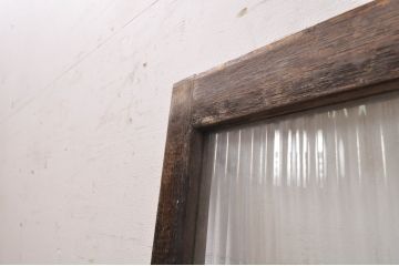 アンティーク建具　インテリアに取り入れやすいシンプルデザインのモールガラス窓1枚(引き戸、ガラス戸)(R-068290)
