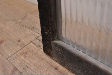 アンティーク建具　インテリアに取り入れやすいシンプルデザインのモールガラス窓1枚(引き戸、ガラス戸)(R-068290)