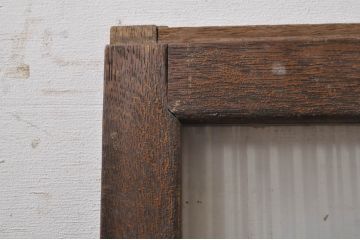 アンティーク建具　インテリアに取り入れやすいシンプルデザインのモールガラス窓1枚(引き戸、ガラス戸)(R-068290)