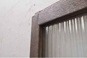 アンティーク建具　インテリアに取り入れやすいシンプルデザインのモールガラス窓1枚(引き戸、ガラス戸)(R-068290)