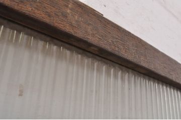 アンティーク建具　インテリアに取り入れやすいシンプルデザインのモールガラス窓1枚(引き戸、ガラス戸)(R-068290)