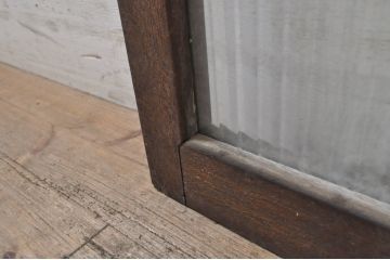 アンティーク建具　インテリアに取り入れやすいシンプルデザインのモールガラス窓1枚(引き戸、ガラス戸)(R-068290)