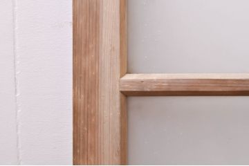 アンティーク建具　経年を感じさせる古い木味が魅力のガラス窓3枚セット(引き戸、ガラス戸)(R-068293)