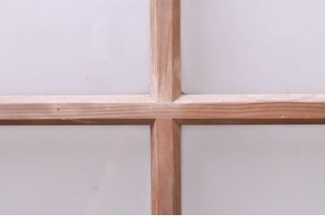 アンティーク建具　経年を感じさせる古い木味が魅力のガラス窓3枚セット(引き戸、ガラス戸)(R-068293)
