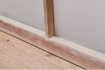 アンティーク建具　経年を感じさせる古い木味が魅力のガラス窓3枚セット(引き戸、ガラス戸)(R-068293)
