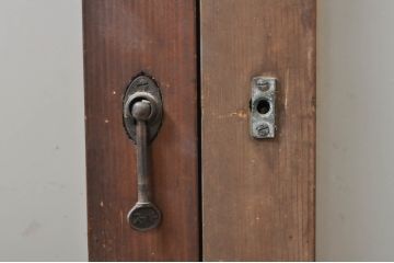 アンティーク建具　経年を感じさせる古い木味が魅力のガラス窓3枚セット(引き戸、ガラス戸)(R-068293)
