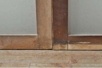 アンティーク建具　経年を感じさせる古い木味が魅力のガラス窓3枚セット(引き戸、ガラス戸)(R-068293)
