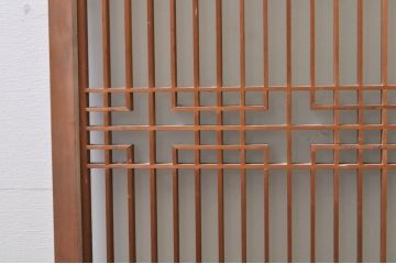 アンティーク建具　片面ガラス　上品な透かし彫り入りの書院戸4枚セット(引き戸、ガラス戸、窓)(R-068294)