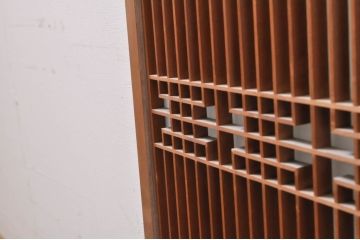 アンティーク建具　片面ガラス　上品な透かし彫り入りの書院戸4枚セット(引き戸、ガラス戸、窓)(R-068294)