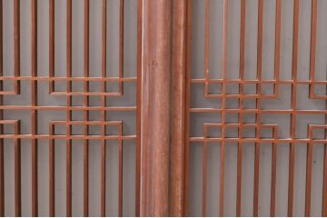 アンティーク建具　片面ガラス　上品な透かし彫り入りの書院戸4枚セット(引き戸、ガラス戸、窓)(R-068294)
