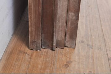 アンティーク建具　片面ガラス　上品な透かし彫り入りの書院戸4枚セット(引き戸、ガラス戸、窓)(R-068294)