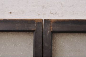 アンティーク建具　レトロな雰囲気を醸し出す小さなガラス窓4枚セット(引き戸、ガラス戸)(R-068295)