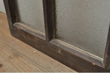アンティーク建具　レトロな雰囲気を醸し出す小さなガラス窓4枚セット(引き戸、ガラス戸)(R-068295)