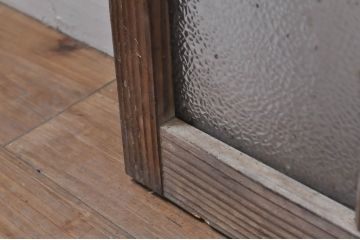 アンティーク建具　レトロな雰囲気を醸し出す小さなガラス窓4枚セット(引き戸、ガラス戸)(R-068295)