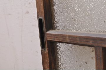 アンティーク建具　レトロな雰囲気を醸し出す小さなガラス窓2枚セット(引き戸、ガラス戸)(R-068296)