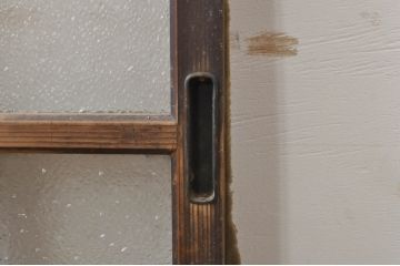 アンティーク建具　レトロな雰囲気を醸し出す小さなガラス窓2枚セット(引き戸、ガラス戸)(R-068296)