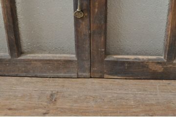 アンティーク建具　レトロな雰囲気を醸し出す小さなガラス窓2枚セット(引き戸、ガラス戸)(R-068296)